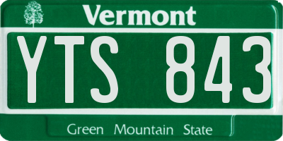 VT license plate YTS843