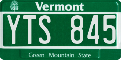 VT license plate YTS845