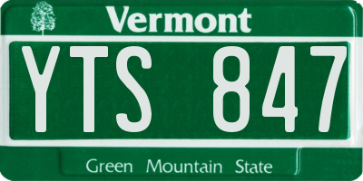 VT license plate YTS847