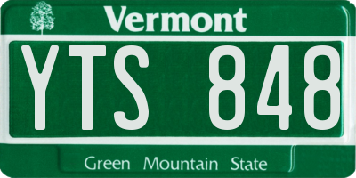 VT license plate YTS848