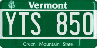 VT license plate YTS850