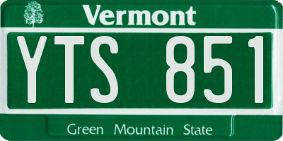 VT license plate YTS851