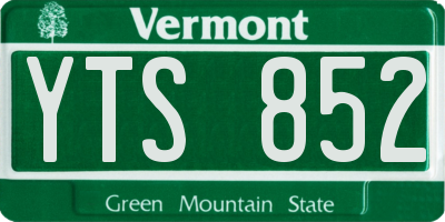 VT license plate YTS852