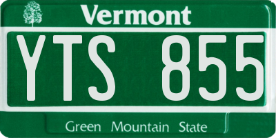 VT license plate YTS855