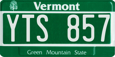 VT license plate YTS857
