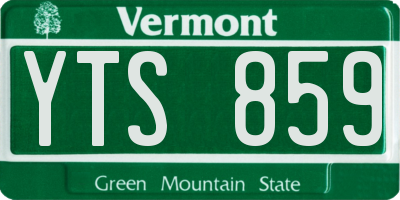 VT license plate YTS859
