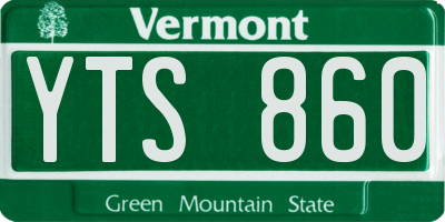 VT license plate YTS860
