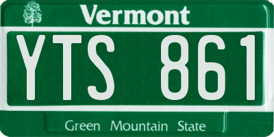 VT license plate YTS861
