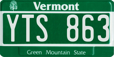 VT license plate YTS863
