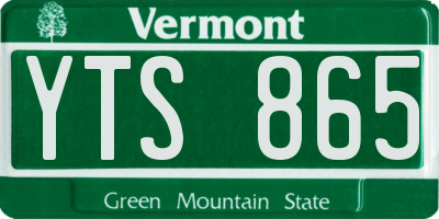 VT license plate YTS865