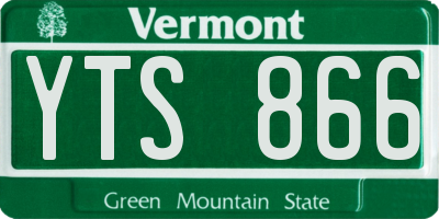 VT license plate YTS866