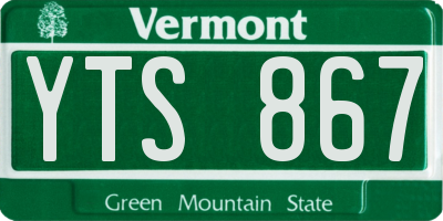 VT license plate YTS867