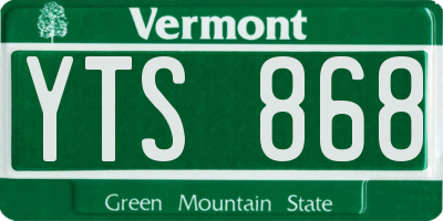 VT license plate YTS868
