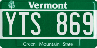 VT license plate YTS869