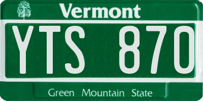 VT license plate YTS870