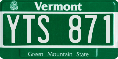 VT license plate YTS871