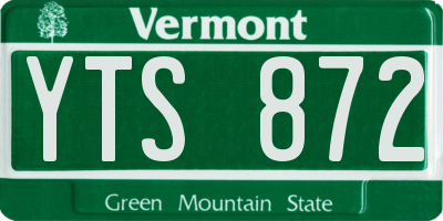 VT license plate YTS872