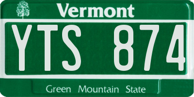 VT license plate YTS874