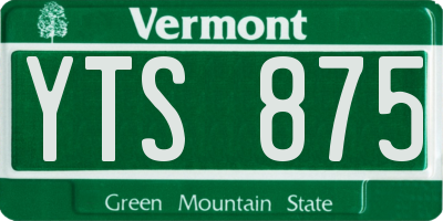 VT license plate YTS875