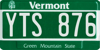 VT license plate YTS876