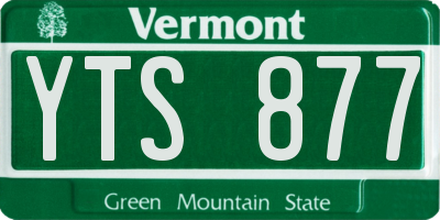 VT license plate YTS877
