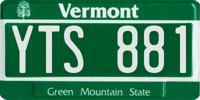VT license plate YTS881