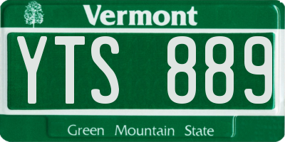 VT license plate YTS889