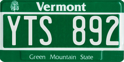 VT license plate YTS892