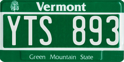 VT license plate YTS893