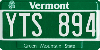 VT license plate YTS894