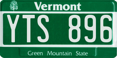 VT license plate YTS896
