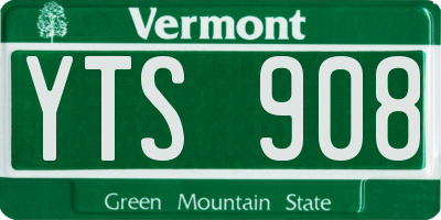 VT license plate YTS908