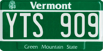 VT license plate YTS909