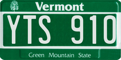 VT license plate YTS910
