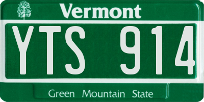 VT license plate YTS914
