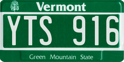VT license plate YTS916