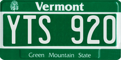 VT license plate YTS920