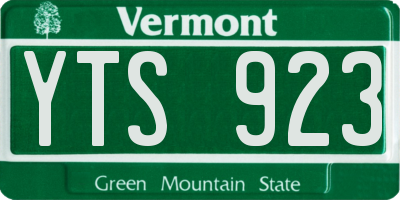 VT license plate YTS923