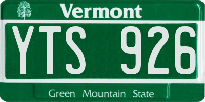 VT license plate YTS926