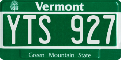 VT license plate YTS927