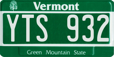 VT license plate YTS932