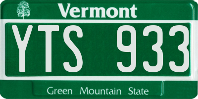 VT license plate YTS933