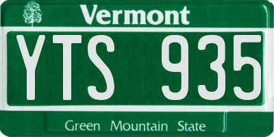 VT license plate YTS935