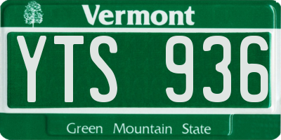 VT license plate YTS936