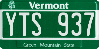 VT license plate YTS937