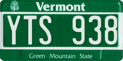 VT license plate YTS938