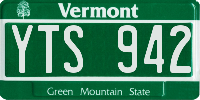 VT license plate YTS942