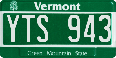 VT license plate YTS943