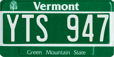 VT license plate YTS947