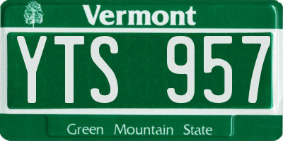 VT license plate YTS957